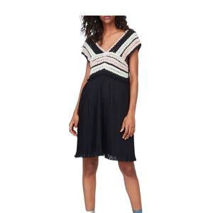 Zara Crochet Top Pleated Swing Dress
